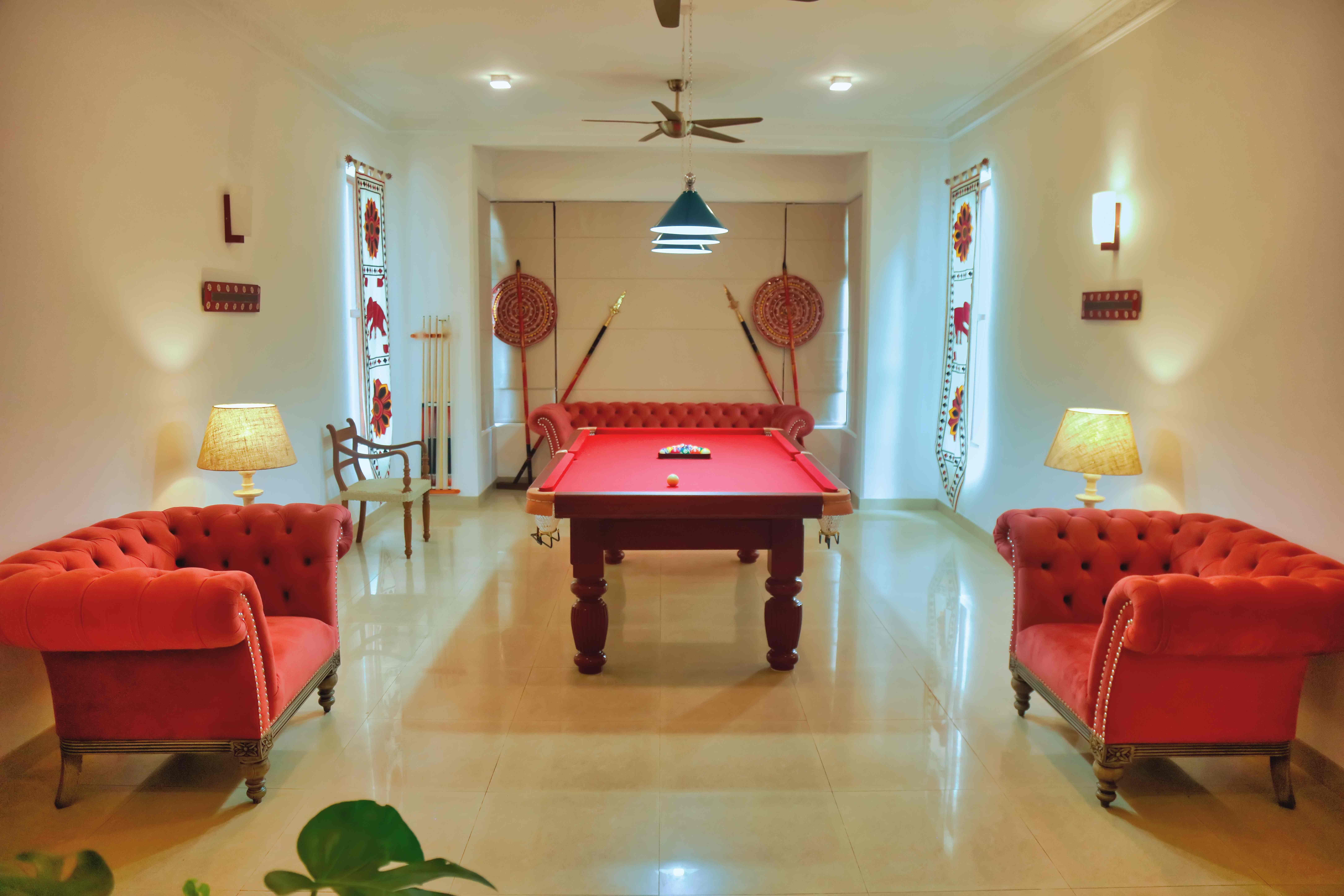 Interior shot of a stylishly decorated room at Muthu Villa